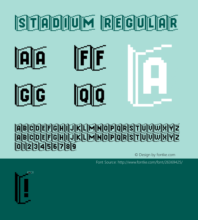 Stadium Regular Version 1.0 Font Sample