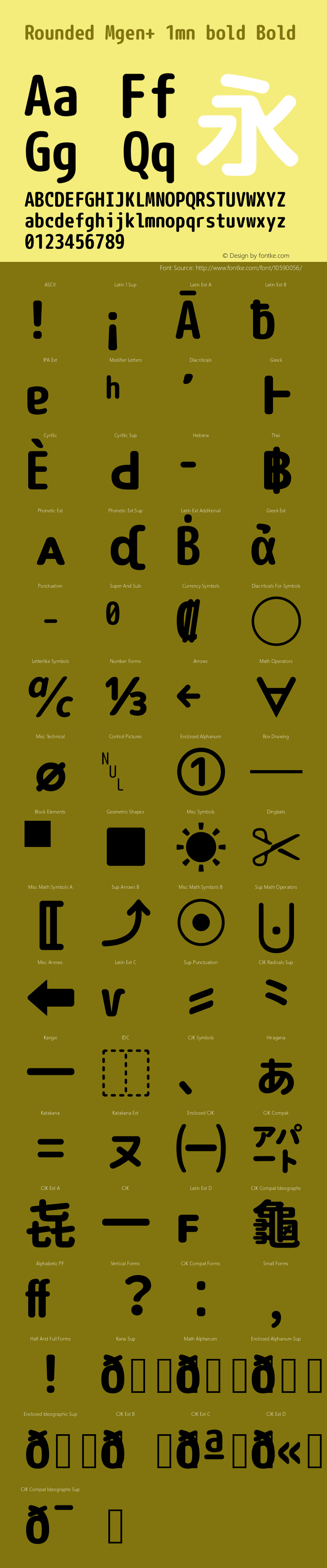 Rounded Mgen+ 1mn bold Bold Version 1.058.20140822 Font Sample