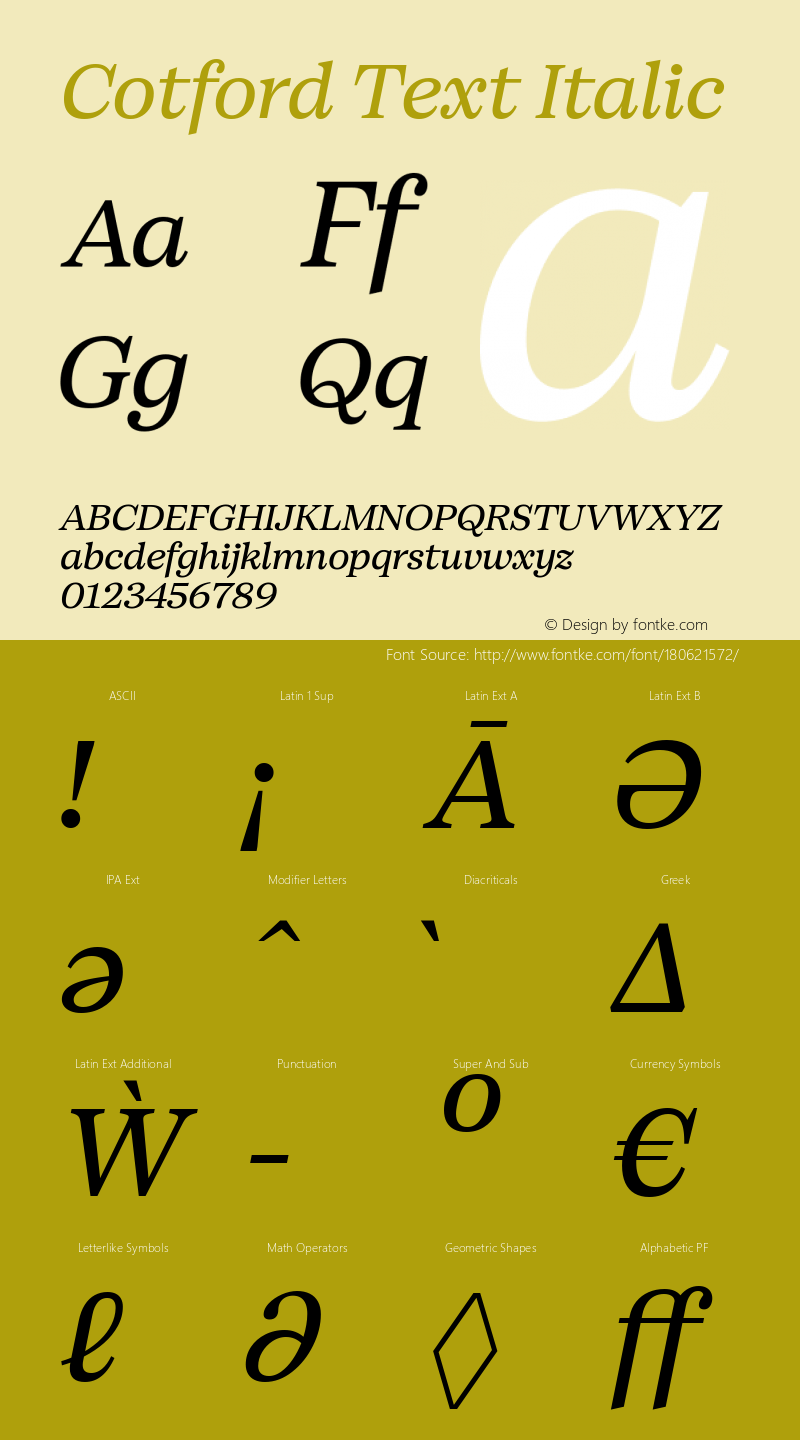 Cotford Text Italic Version 1.00图片样张