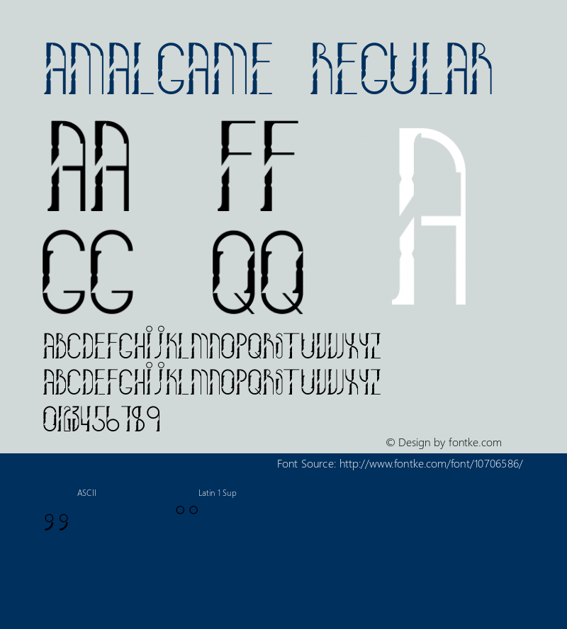 Amalgame Regular Version 001.000 Font Sample