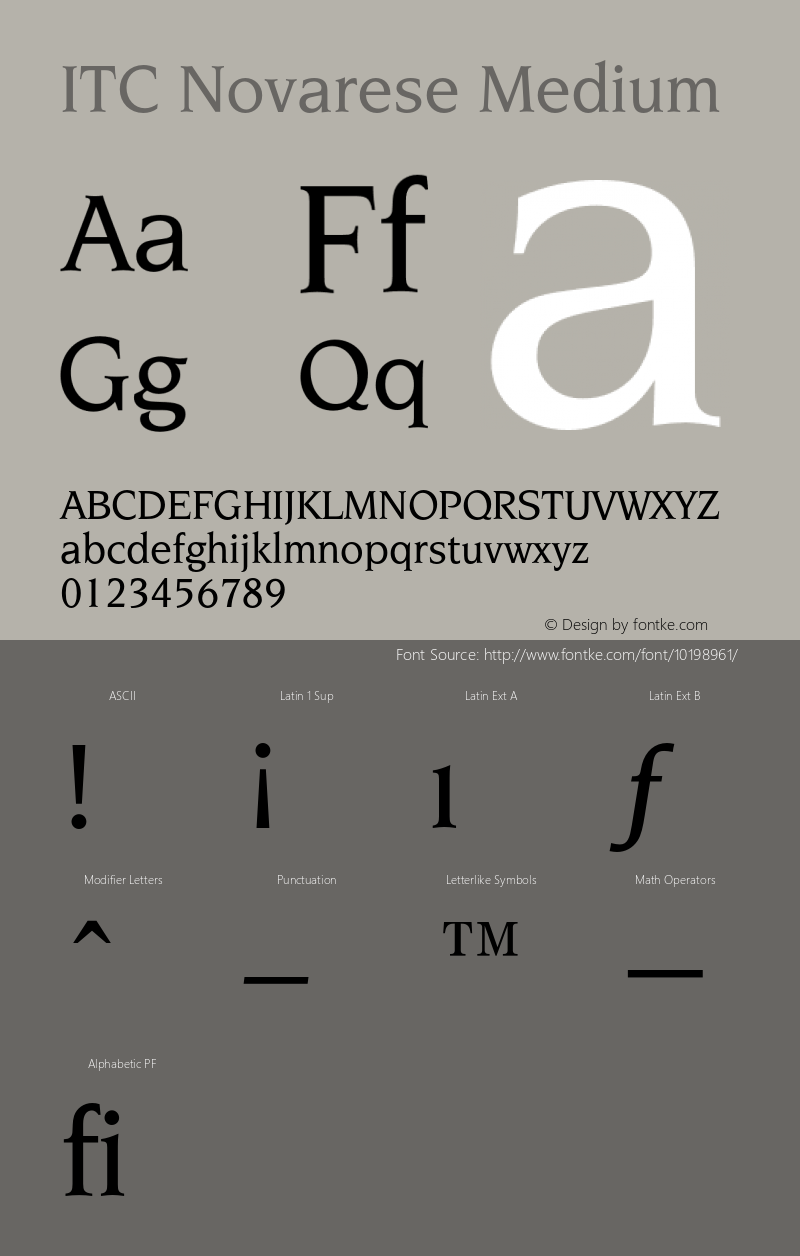 ITC Novarese Medium 2.0-1.0 Font Sample