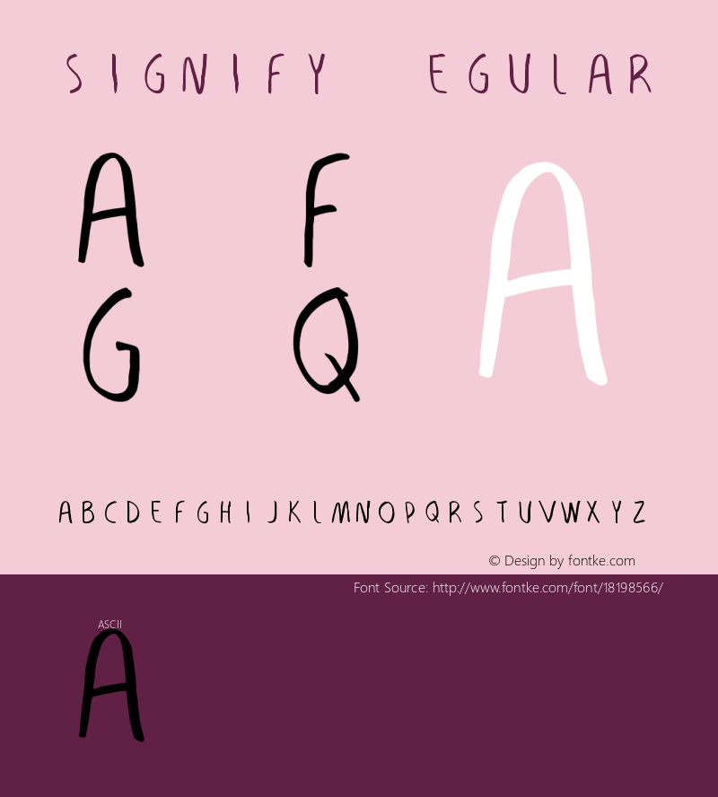 signify Regular Version 1.0 Font Sample