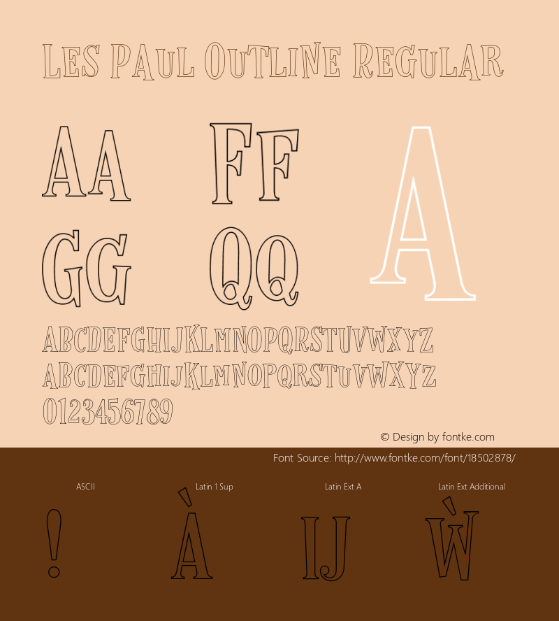Les Paul Outline Regular Version 1.000;PS 001.000;hotconv 1.0.70;makeotf.lib2.5.58329 DEVELOPMENT Font Sample