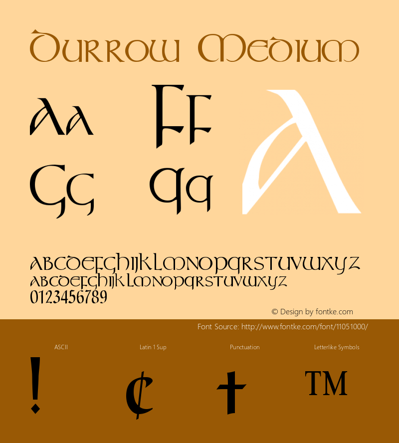 Durrow Medium Version 001.000 Font Sample