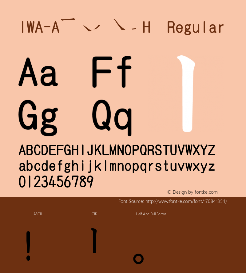 IWA-A筆順低学教H Version	TTF 1.000图片样张