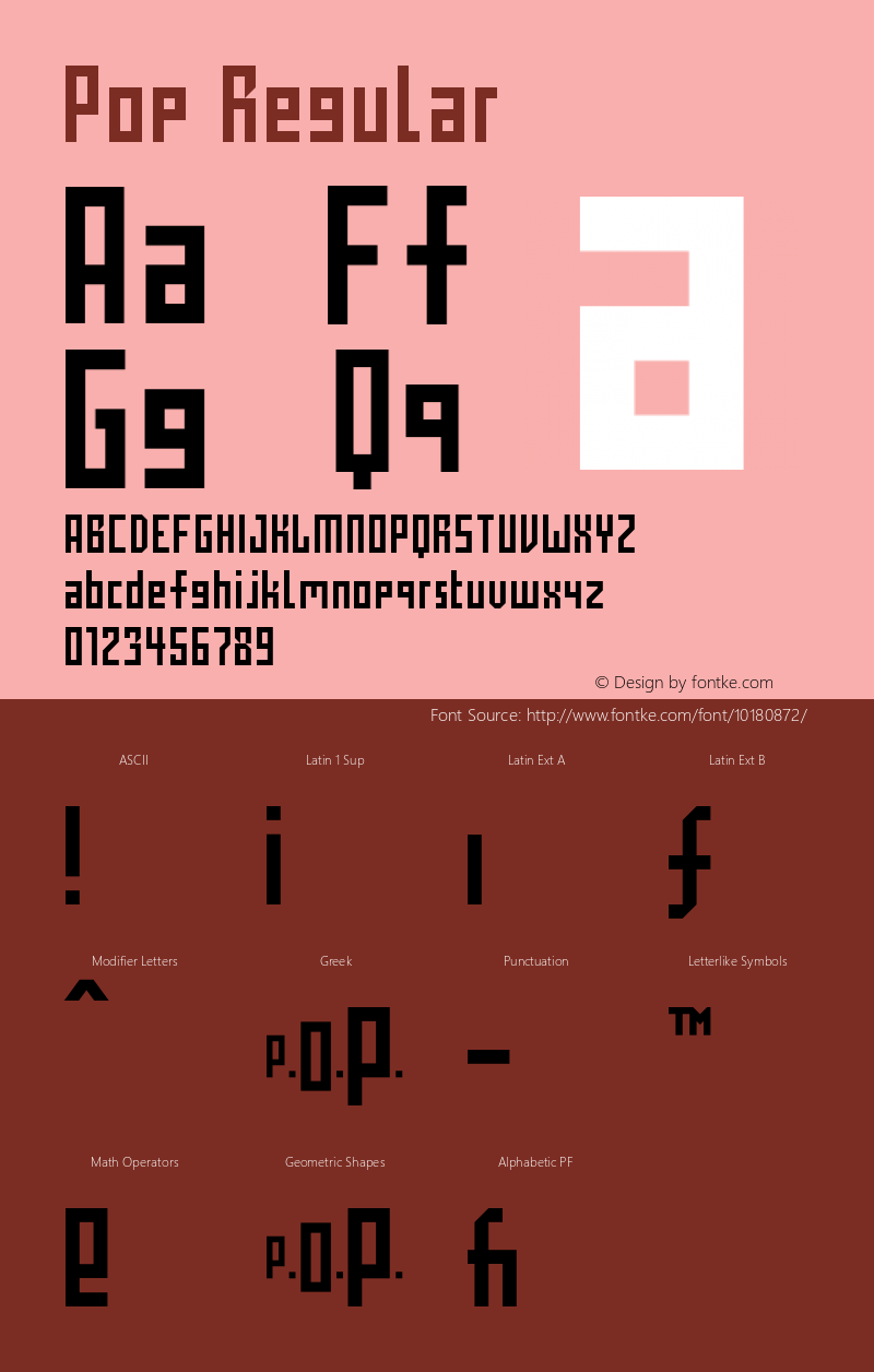 Pop Regular 001.000 Font Sample