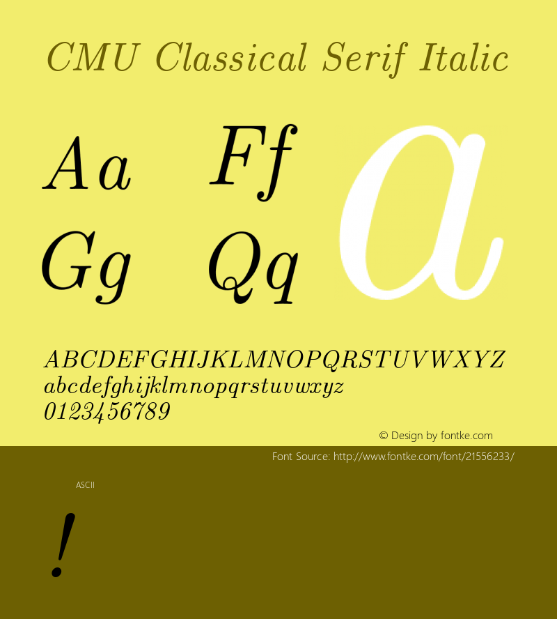 CMUClassicalSerif Version 1.0 Font Sample