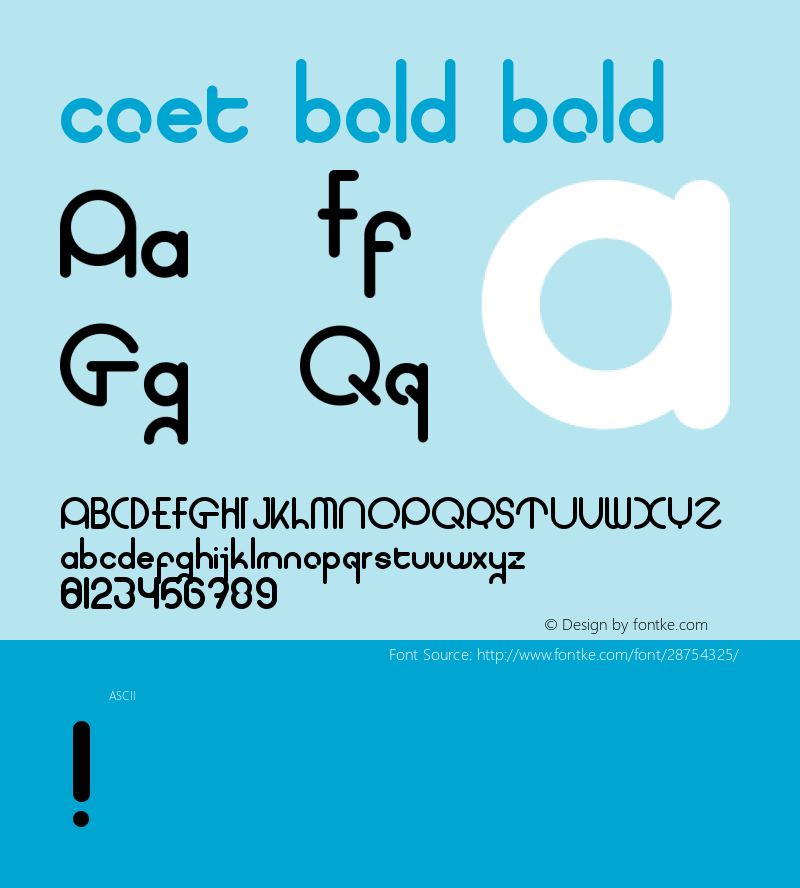 coet bold Version 1.0 Font Sample