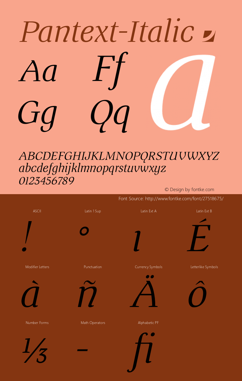 ☞Pantext-Italic Version 1.000;com.myfonts.easy.jonahfonts.pantext.italic.wfkit2.version.4oC4 Font Sample