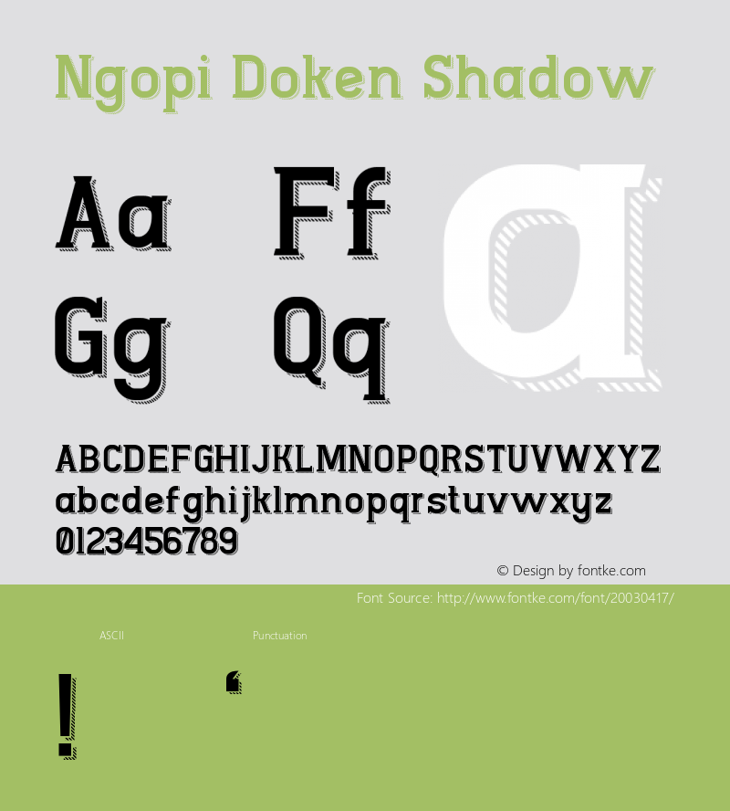 NgopiDoken-Shadow Version 1.000;PS 001.001;hotconv 1.0.56 Font Sample