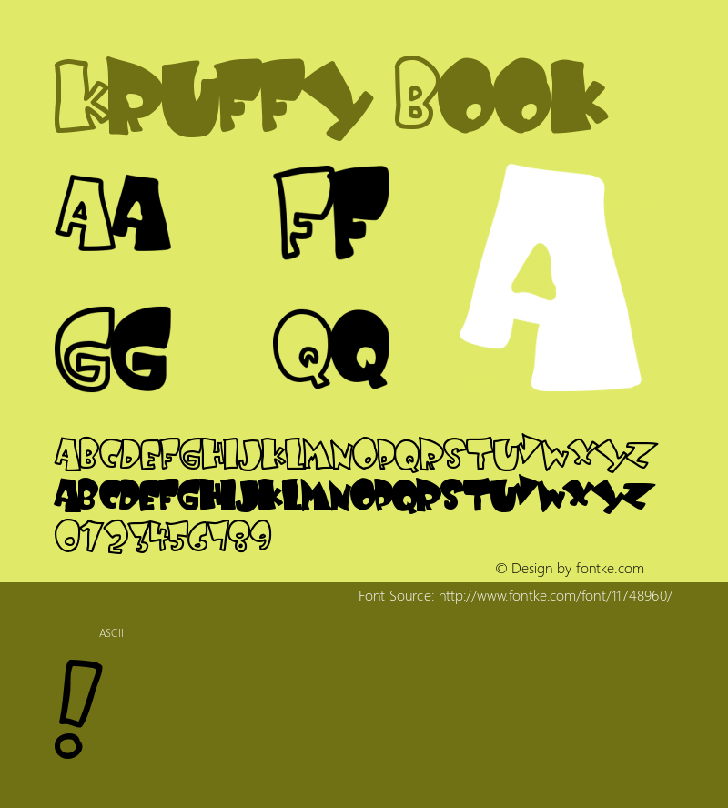 Kruffy Book Version Macromedia Fontograp Font Sample