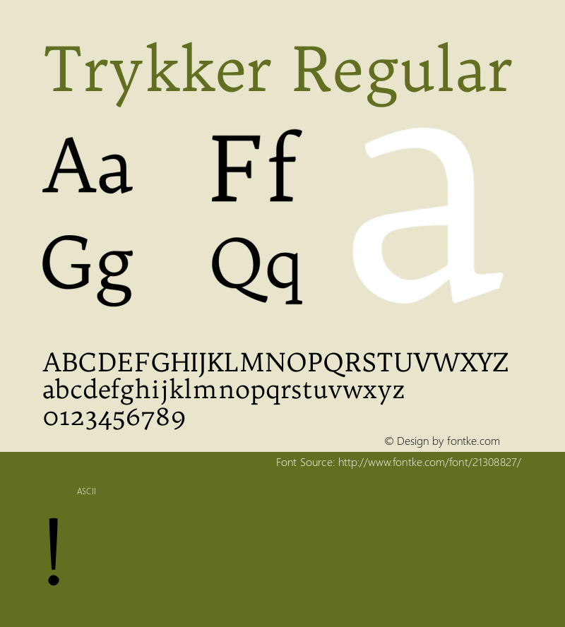 Trykker Regular  Font Sample