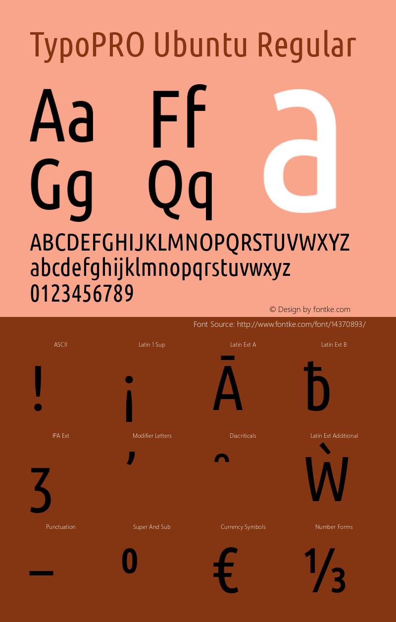 TypoPRO Ubuntu Regular Version 0.80 Font Sample