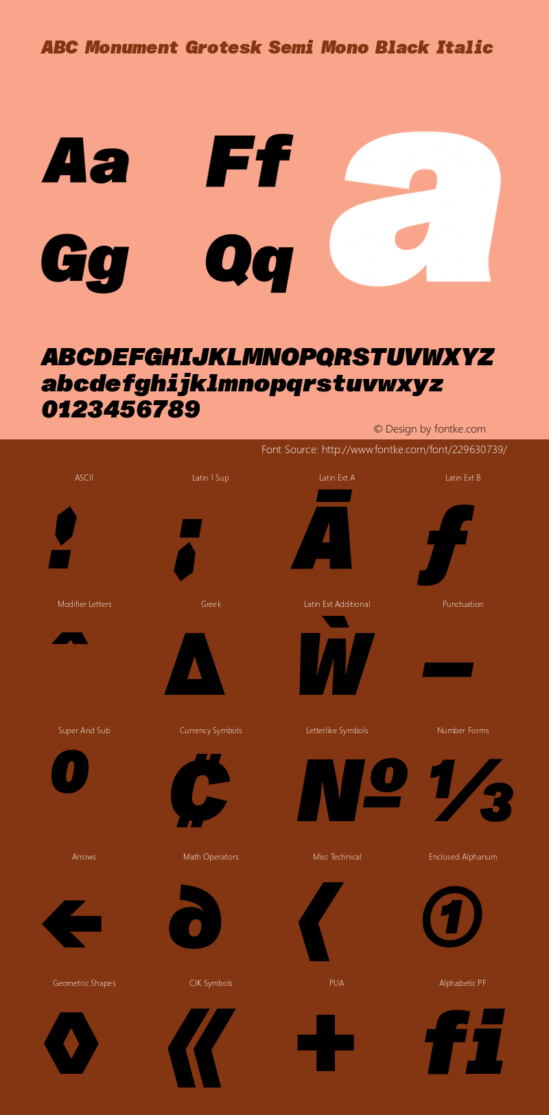 ABC Monument Grotesk Semi Mono Black Italic Version 2.001图片样张