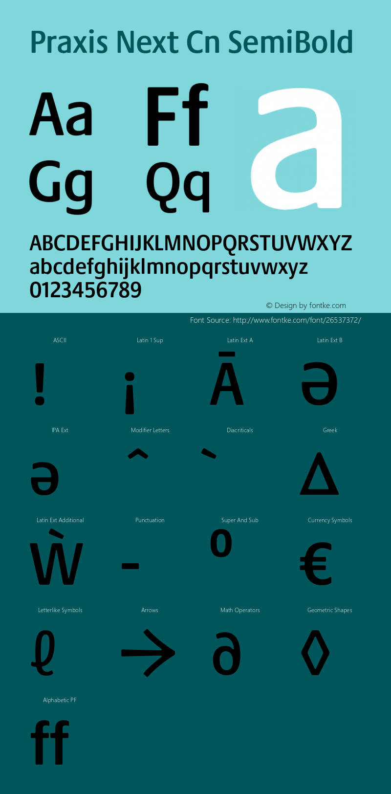 PraxisNext-CnSemiBold Version 1.00 Font Sample