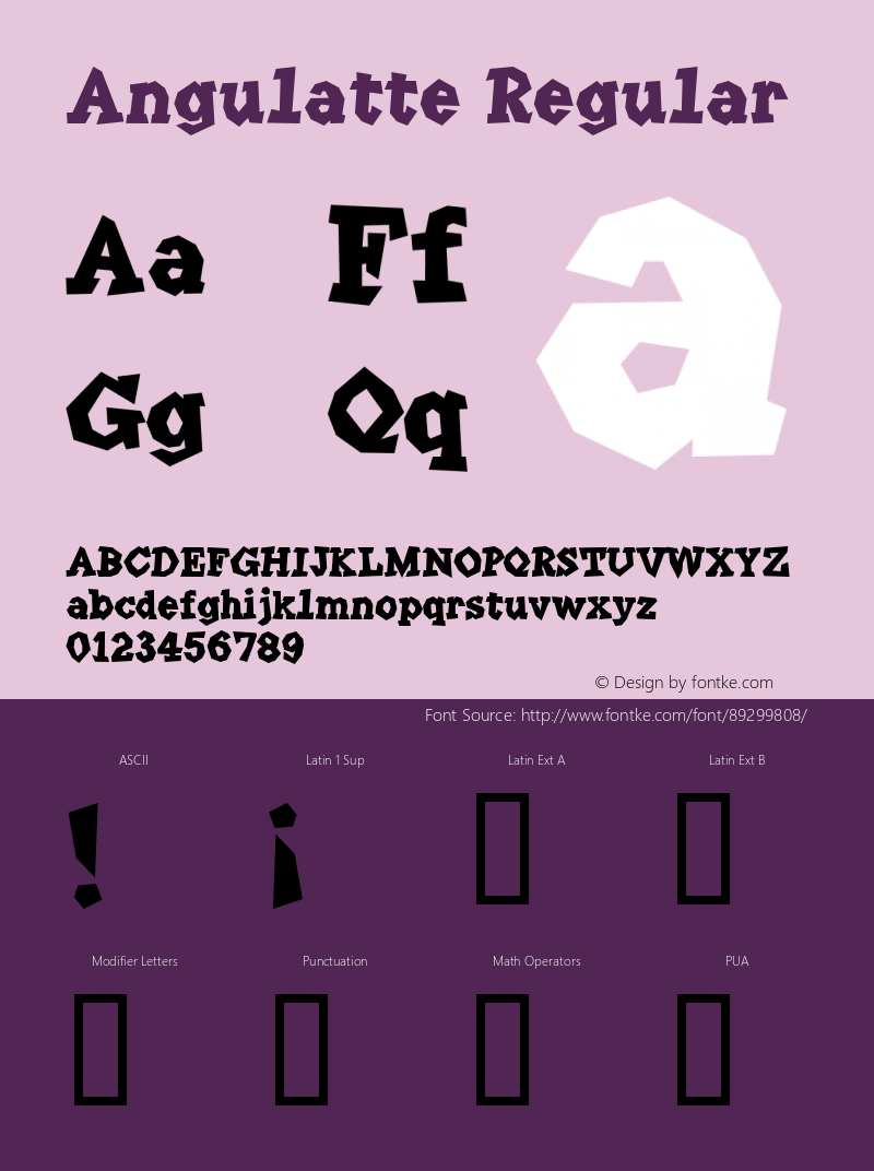 Angulatte W05 Bold Version 4.10 Font Sample