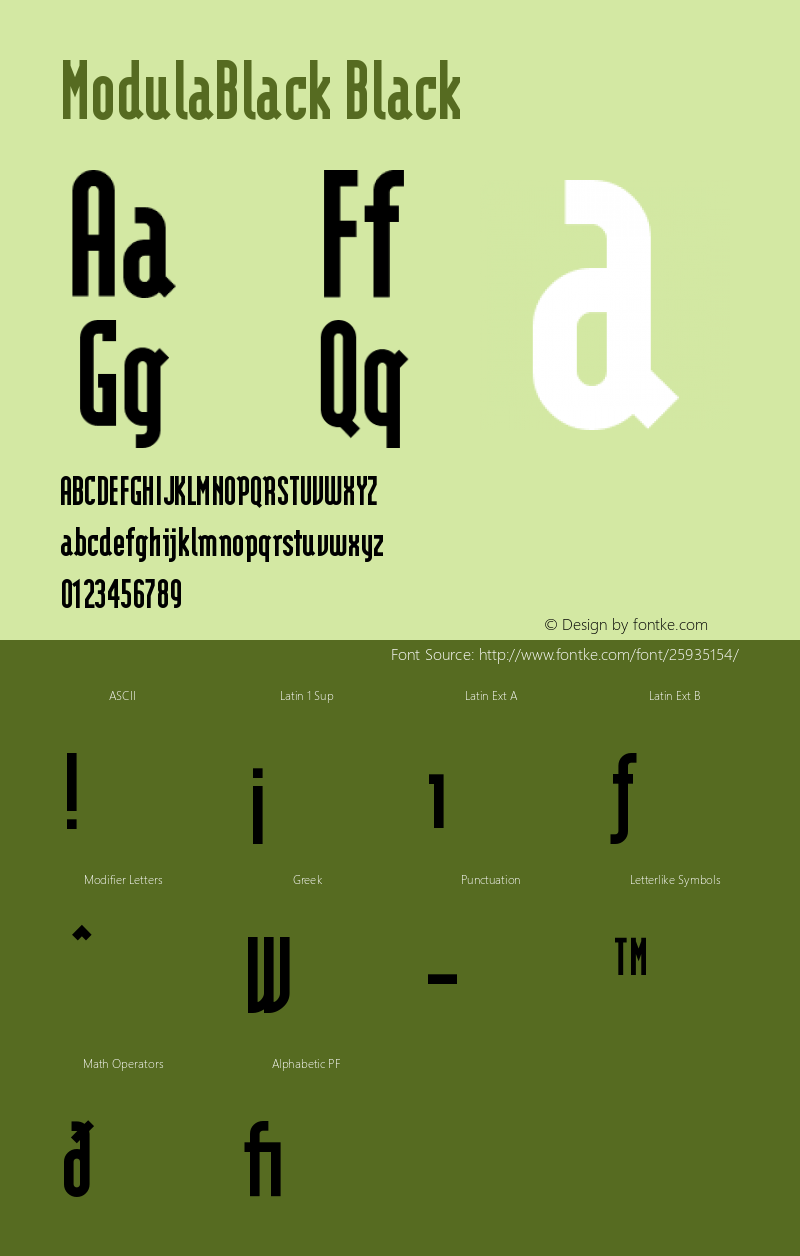 ModulaBlack Version 001.001 Font Sample