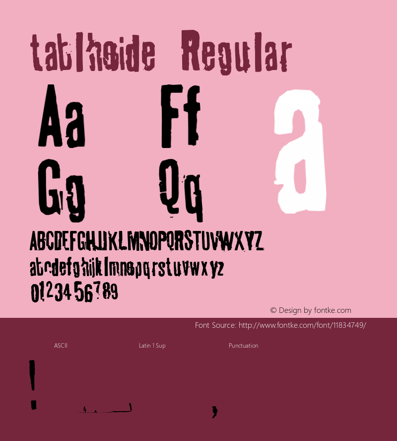 tablhoide Regular Macromedia Fontographer 4.1 17/12/98 Font Sample