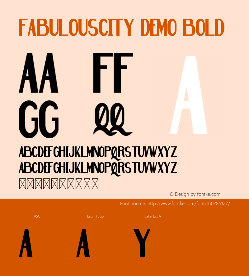 Fabulouscity Demo Bold Version 1.001;Fontself Maker 3.5.1 Font Sample