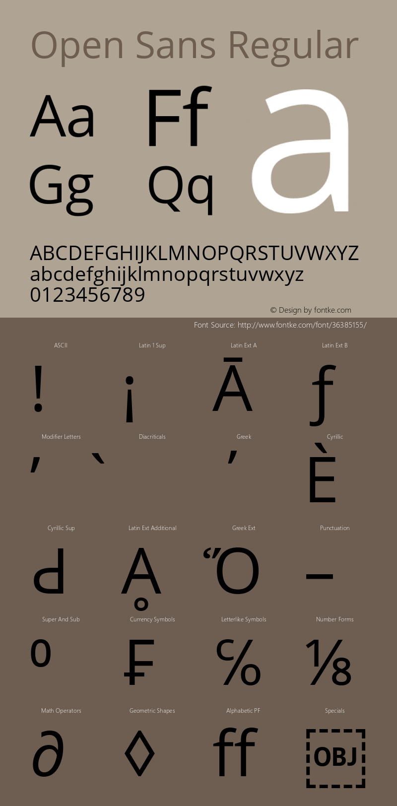 Open Sans Regular Version 1.10 Font Sample