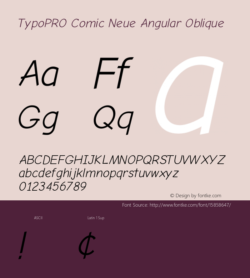 TypoPRO Comic Neue Angular Oblique Version 1.000 Font Sample