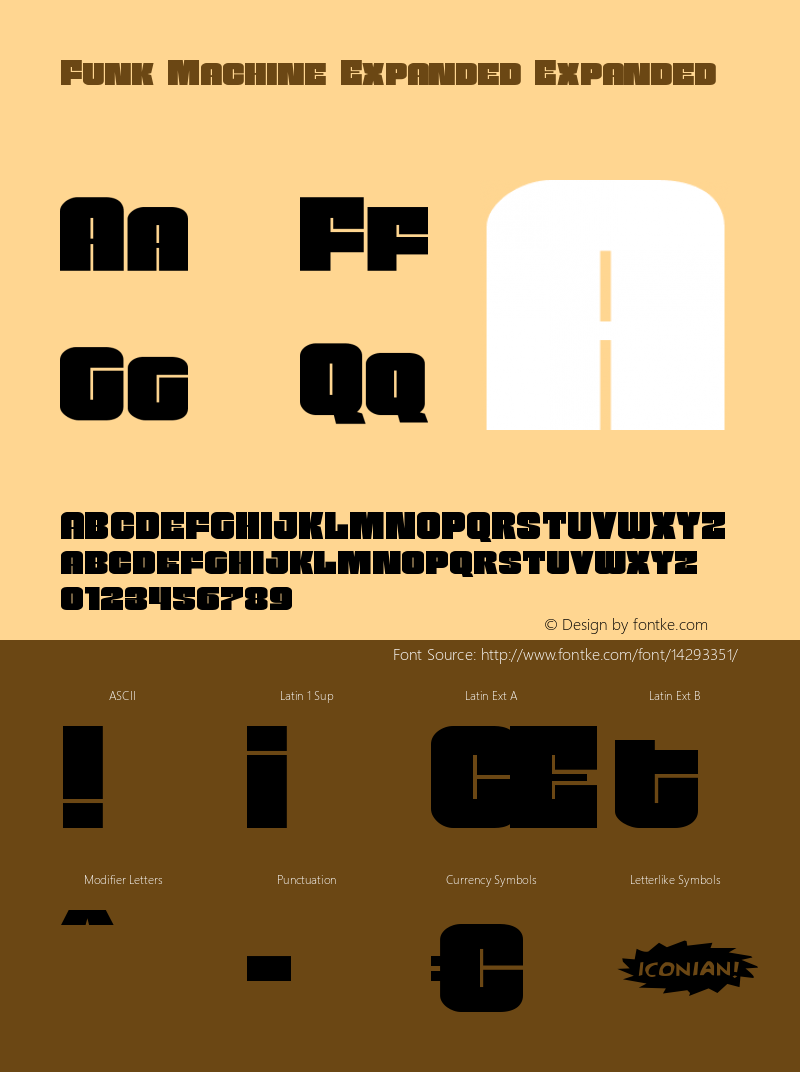 Funk Machine Expanded Expanded Version 1.0; 2014 Font Sample