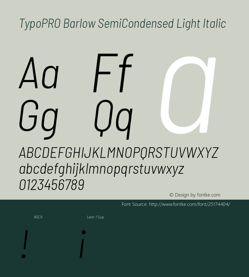 TypoPRO Barlow Semi Condensed Light Italic Version 1.301 Font Sample