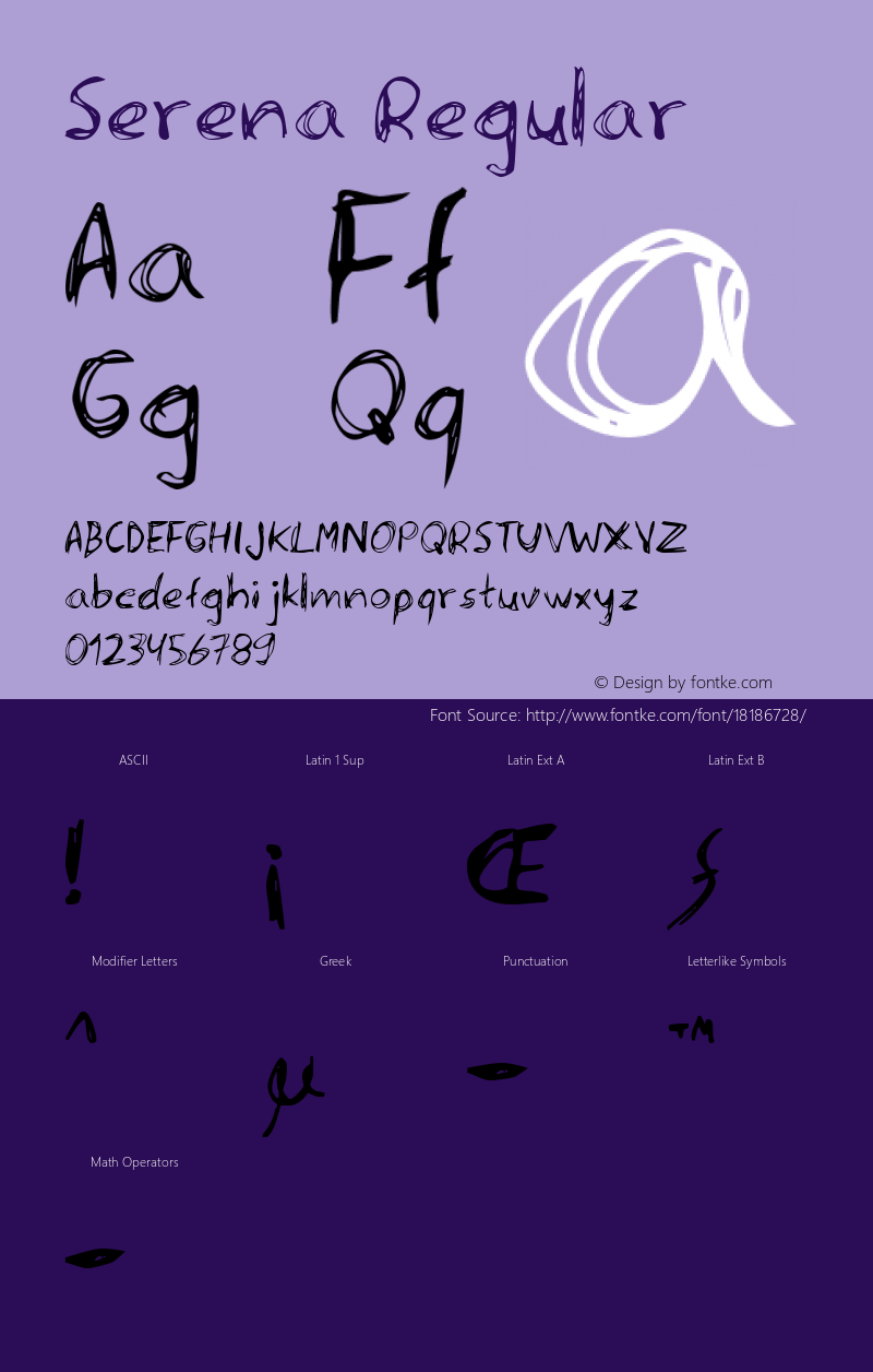 Serena Regular Version 2.00 Font Sample