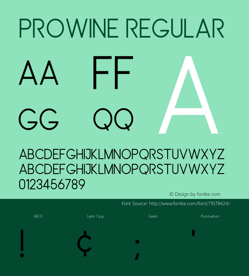 Prowine Version 1.00;May 25, 2020;FontCreator 11.5.0.2422 64-bit Font Sample