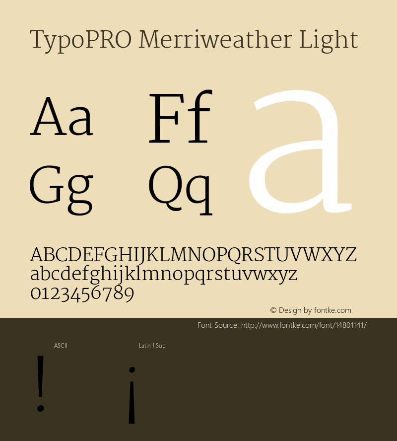 TypoPRO Merriweather Light Version 1.003 Font Sample