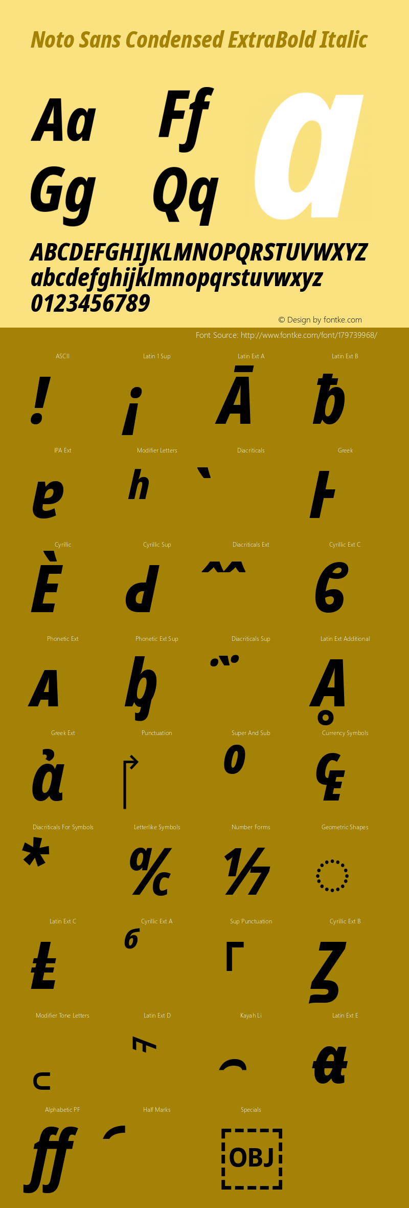 Noto Sans Condensed ExtraBold Italic Version 2.005; ttfautohint (v1.8.4) -l 8 -r 50 -G 200 -x 14 -D latn -f none -a qsq -X 