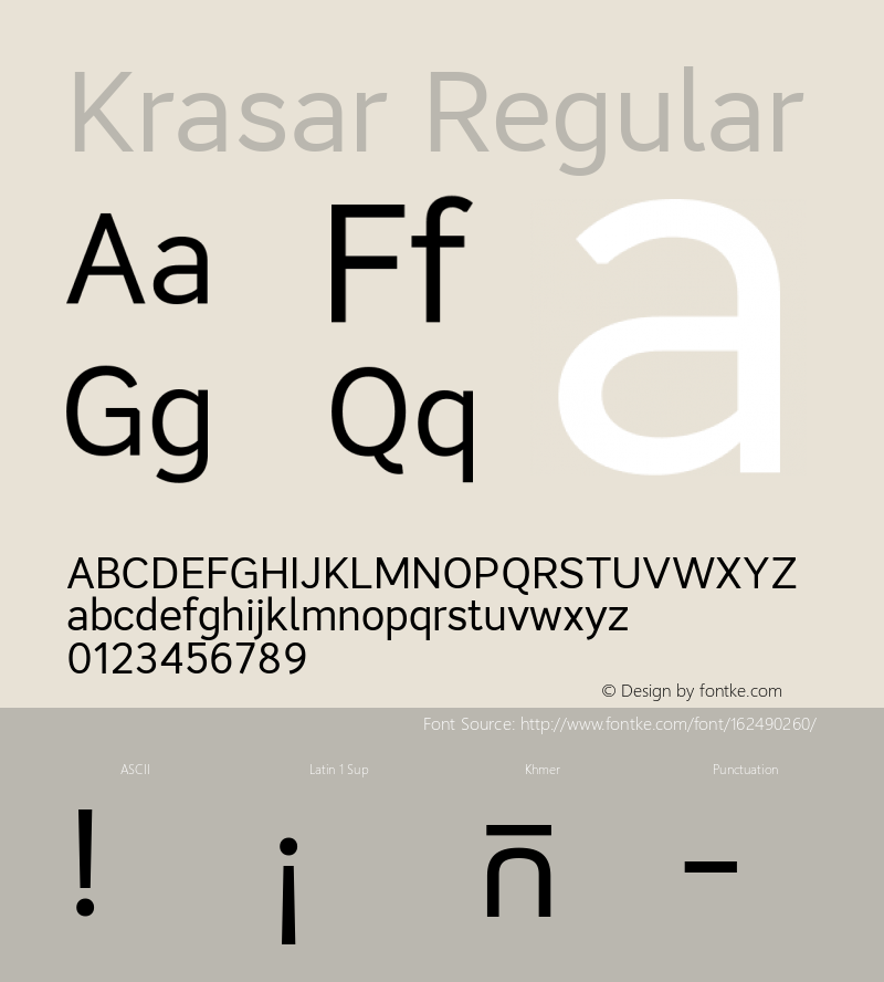 Krasar Regular Version 1.421 Font Sample