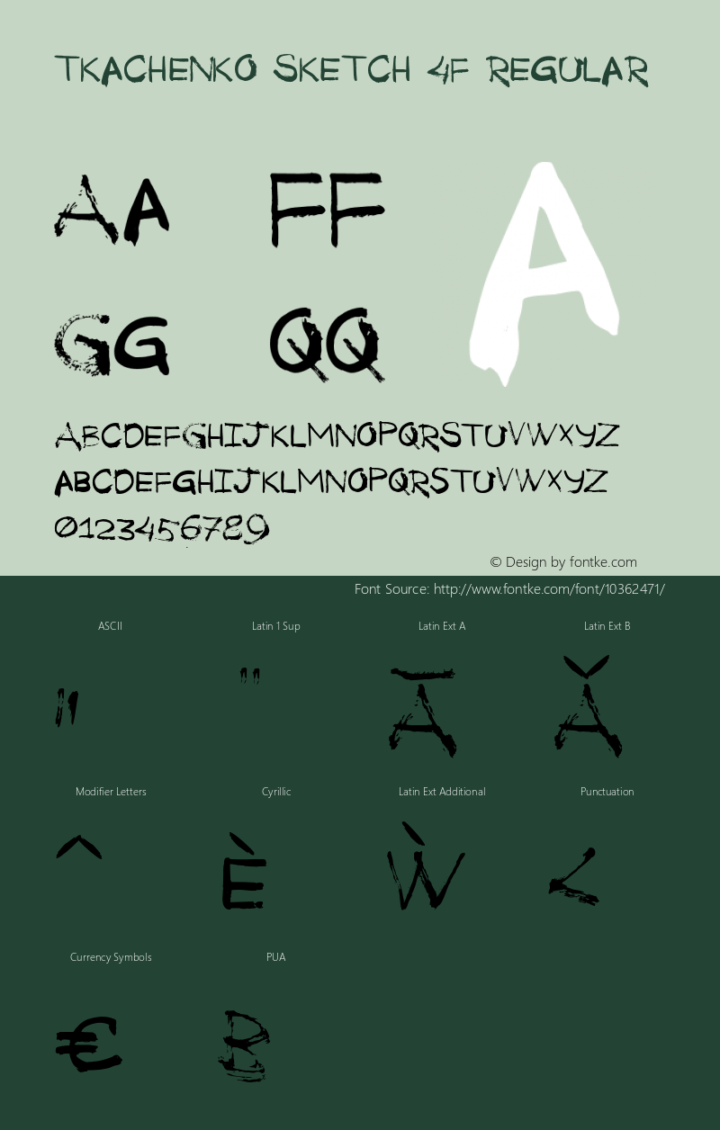 Tkachenko Sketch 4F Regular Version 1.100 Font Sample