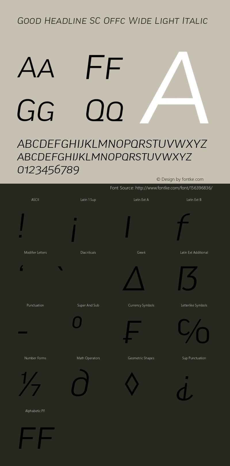 Good Head SC Offc Wide Light Italic Version 7.504; 2010; Build 1022 Font Sample