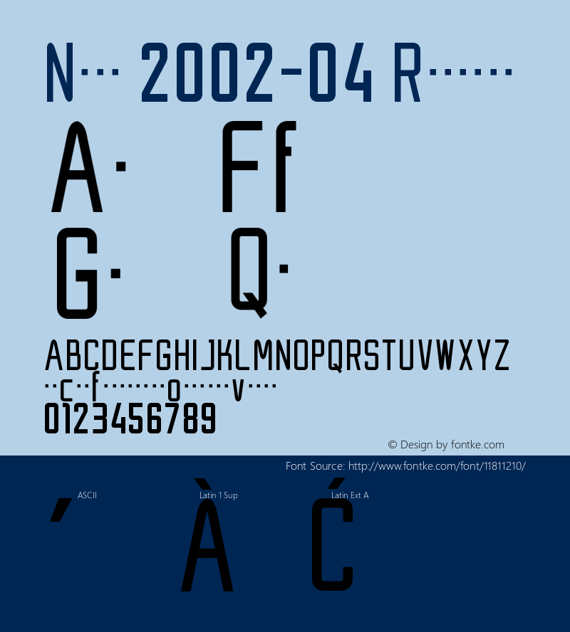 Nike 2002-04 Regular Version 1.0 Font Sample