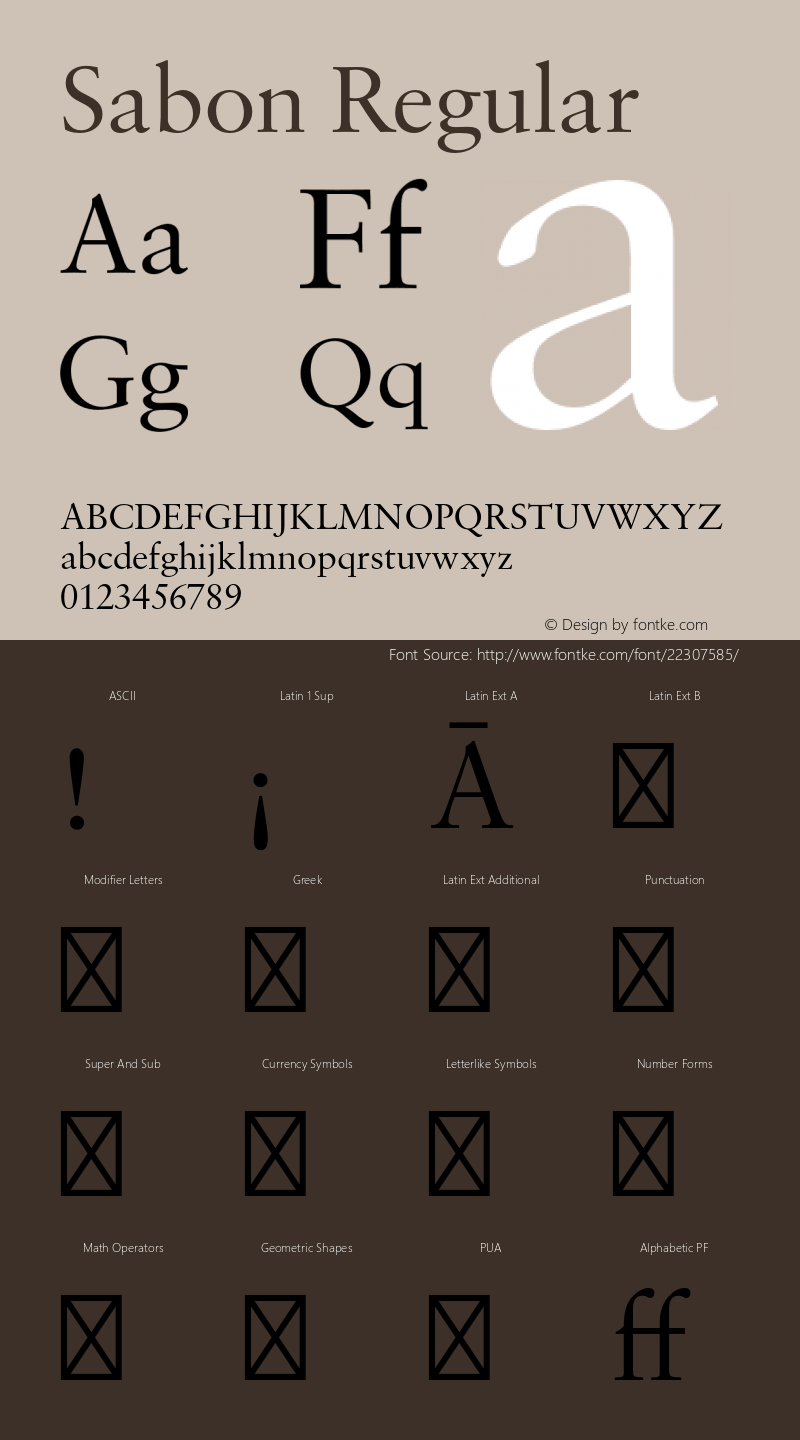 Sabon-Regular Version 1.013;PS 001.003;Core 1.0.38;makeotf.lib1.6.5960 Font Sample