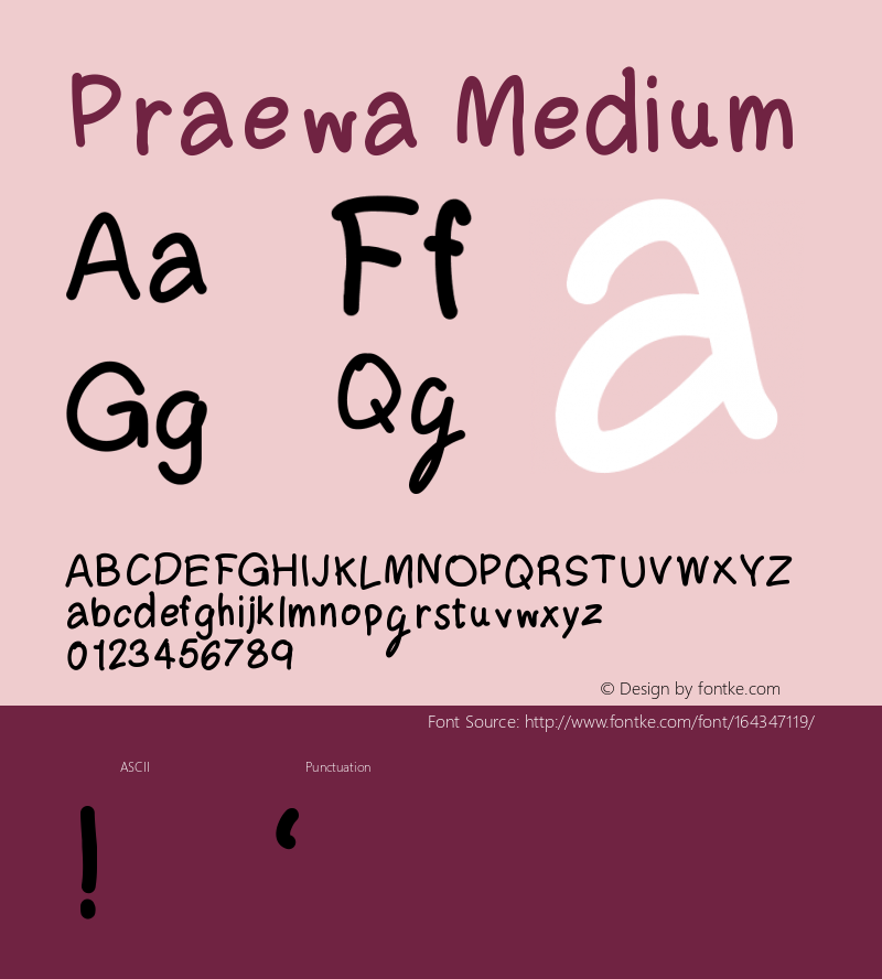 Praewa Version 001.000 Font Sample