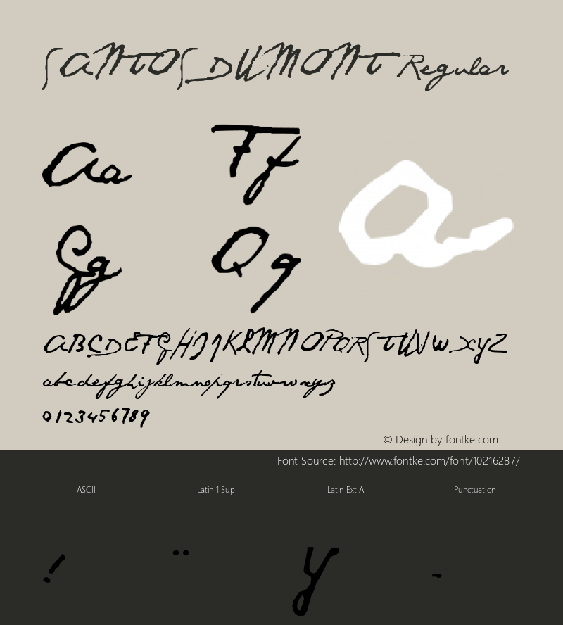 SANTOS DUMONT Regular 01 Font Sample