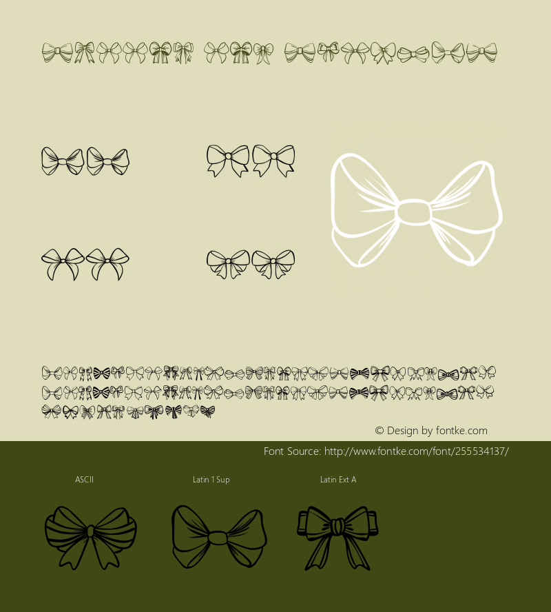 Ribbon Bow Version 1.001;Fontself iOS v1.6.9图片样张