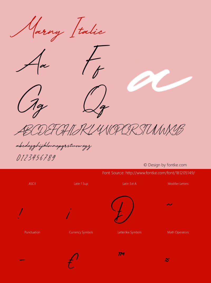 Marny-Italic Version 1.001;Fontself Maker 3.5.1图片样张