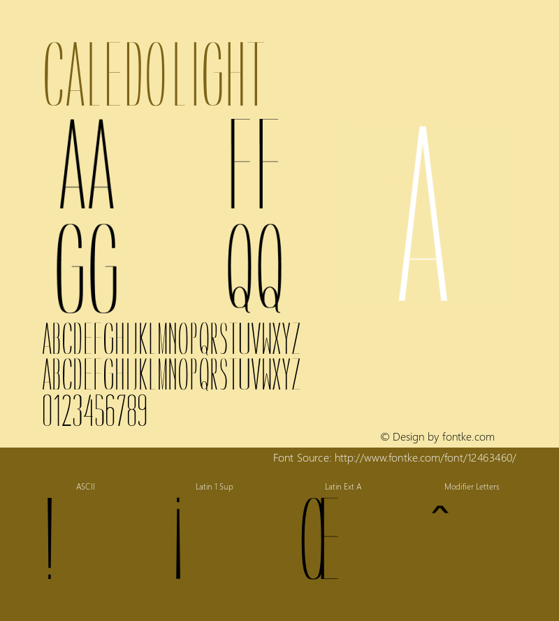 Caledo Light Version 002.000 Font Sample