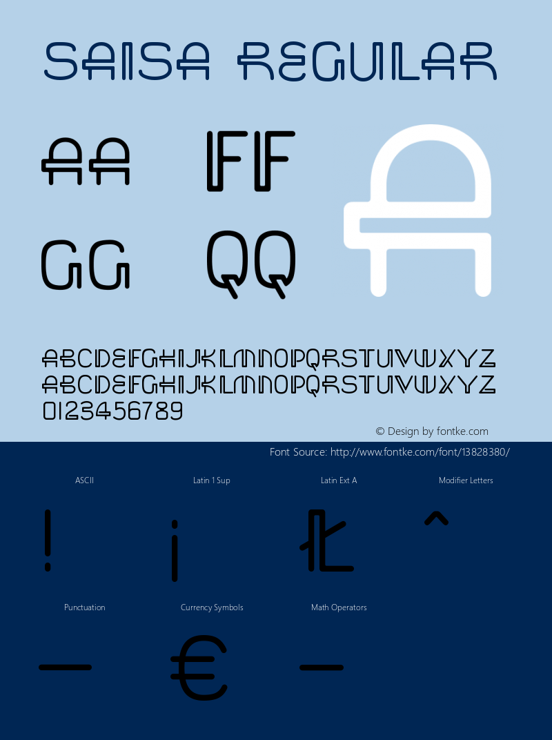 Saisa Regular Version 001.001 Font Sample