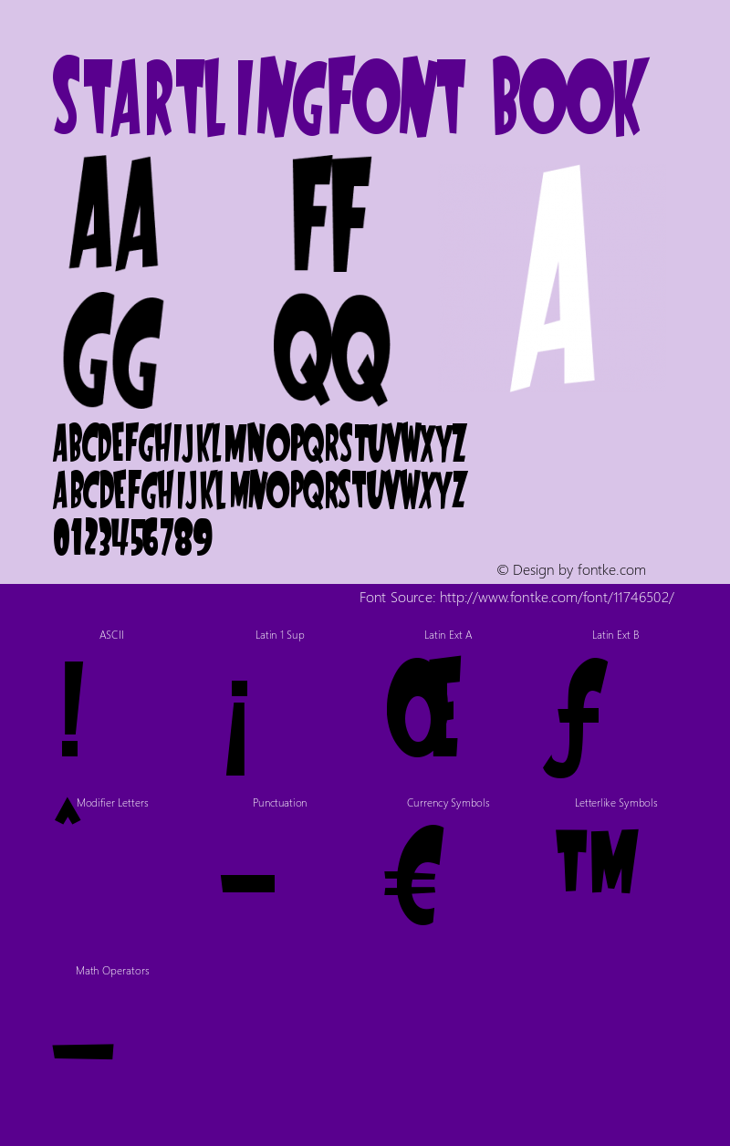 StartlingFont Book Version Macromedia Fontograp Font Sample