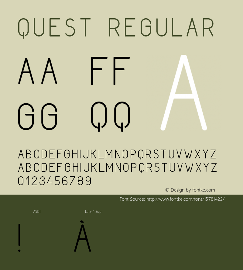 Quest Regular Version 1.000 Font Sample