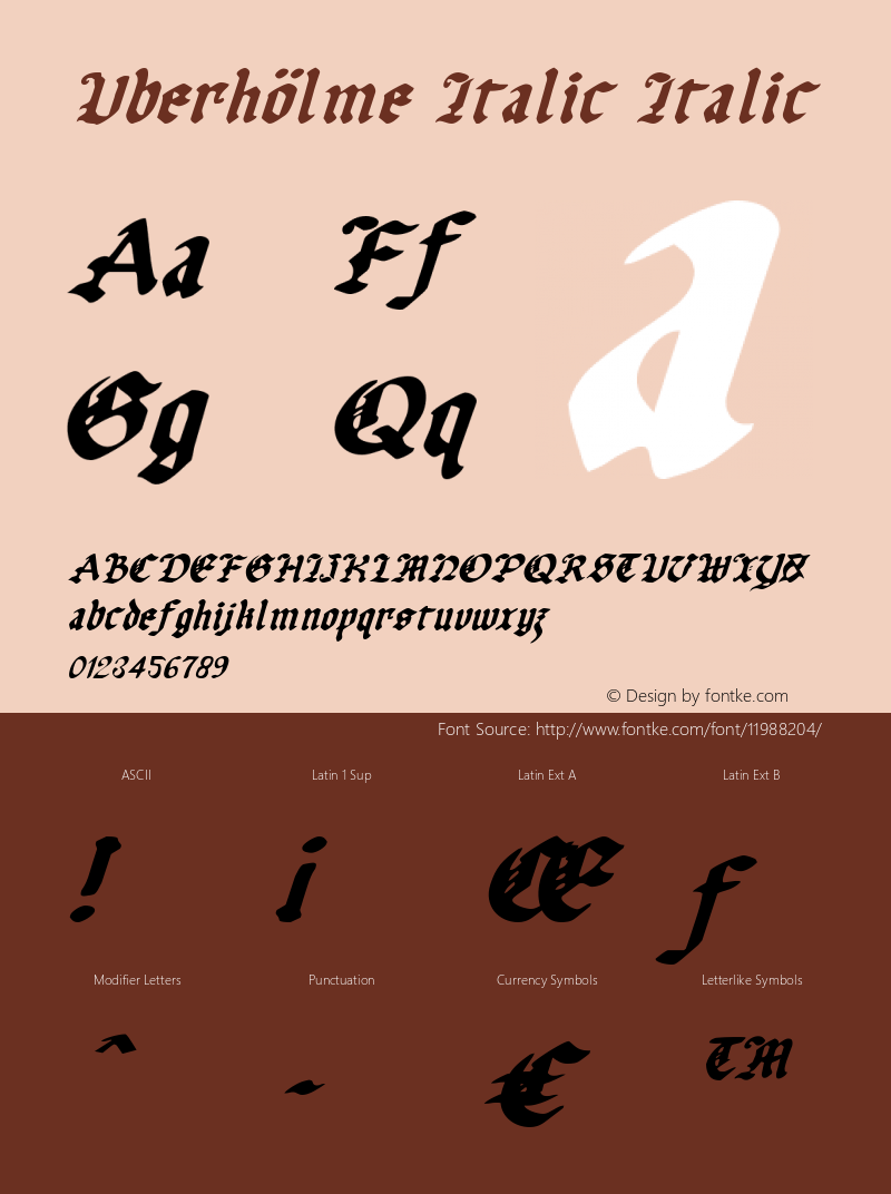 Uberhölme Italic Italic 002.000 Font Sample