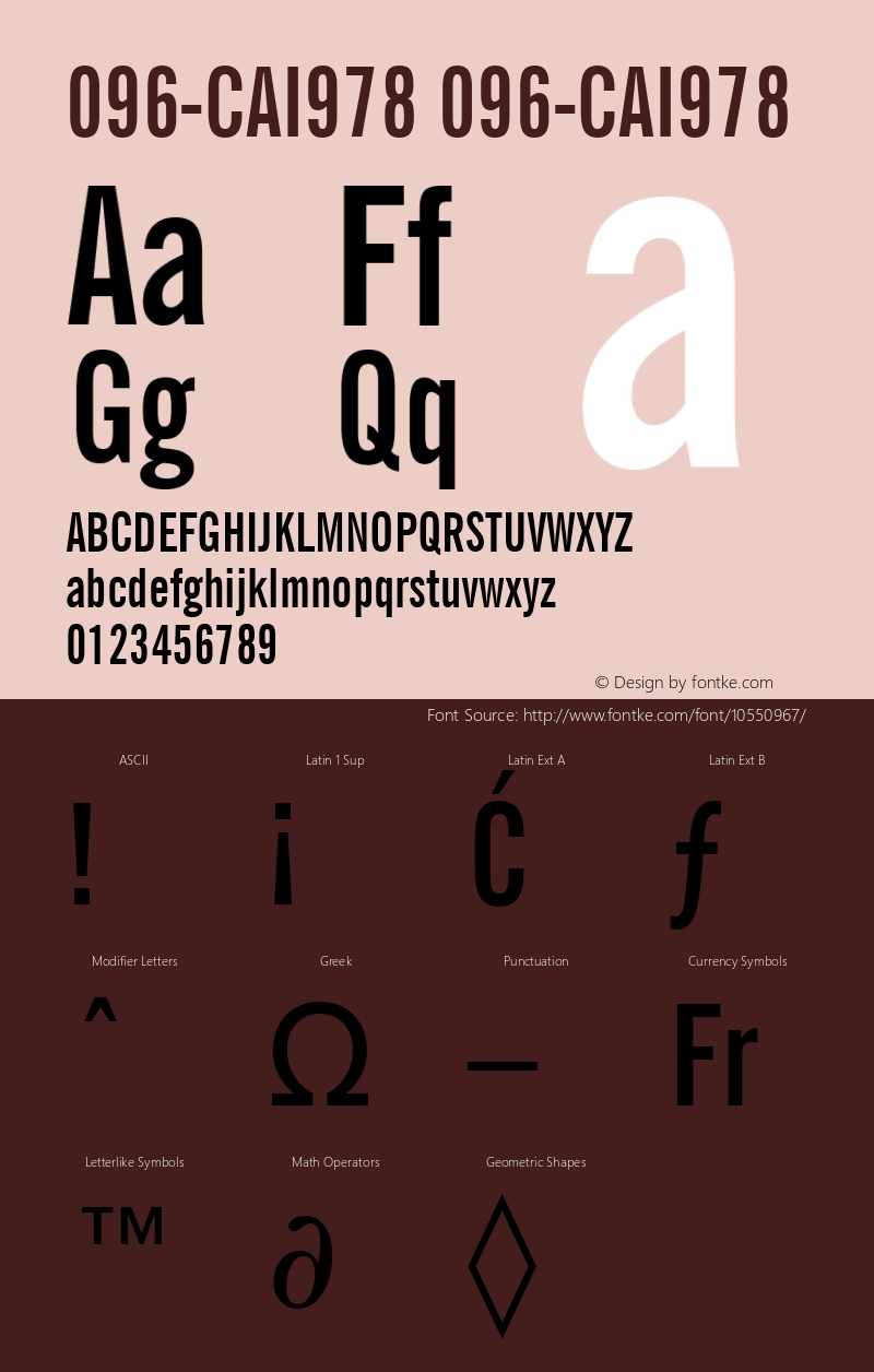 096-CAI978 096-CAI978 Version 3.0 Font Sample