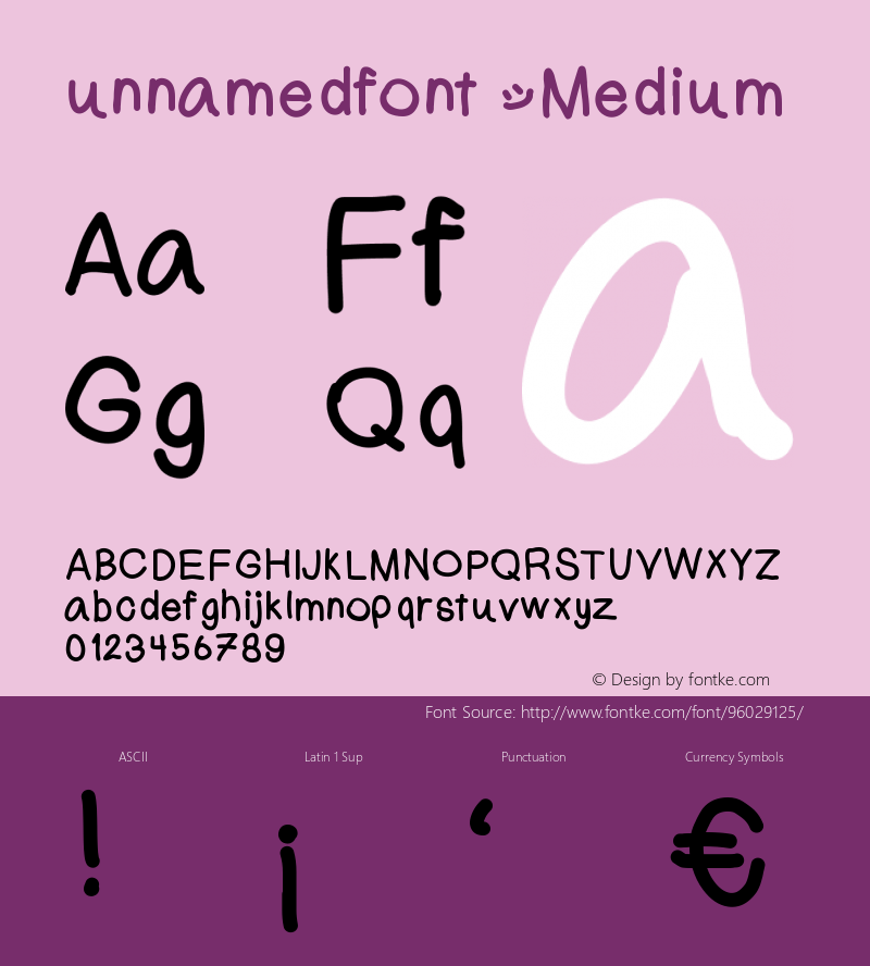 unnamedfont Version 001.000 Font Sample