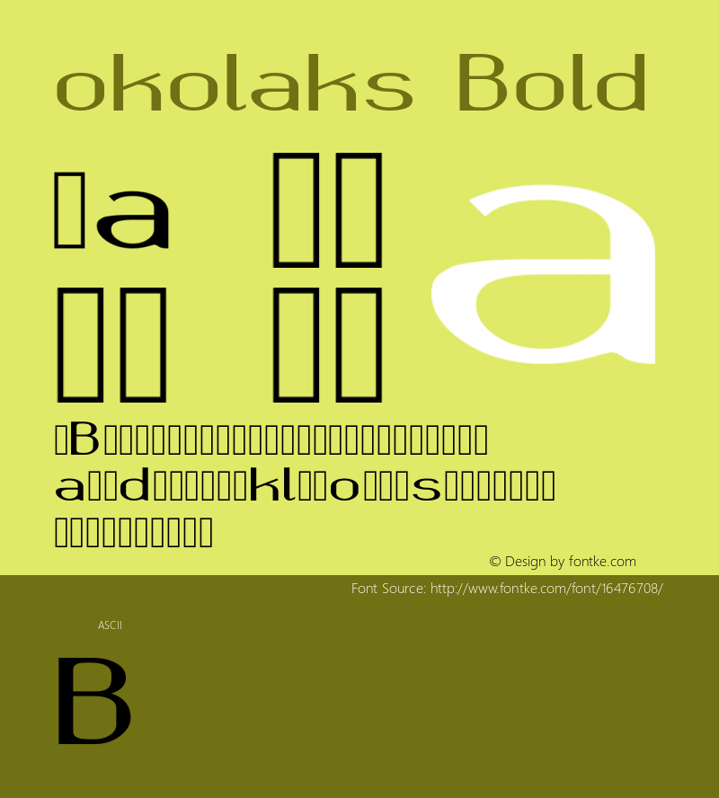 okolaks Bold Version 000.6.0 Font Sample