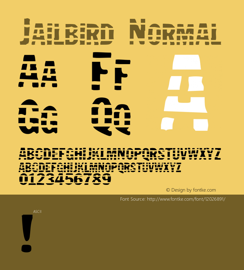 Jailbird Normal 1.0 Mon Jan 19 19:02:58 1998 Font Sample