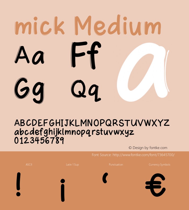 mick Version 001.000 Font Sample